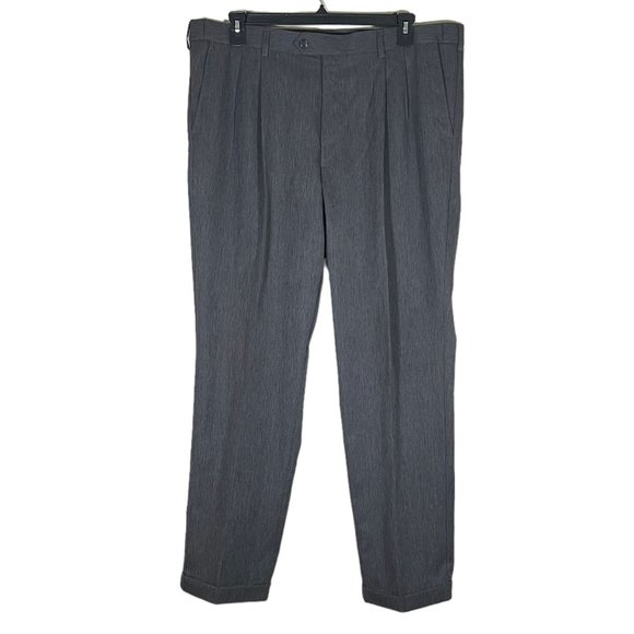 Perry Ellis - Portfolio - Men's Size 40/32 - Grey Dress Pants - Cuff Hem Pleated - Picture 1 of 10